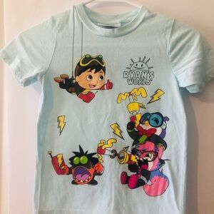 Ryan’s World ,Light Blue Graphic Kids Tee size 7